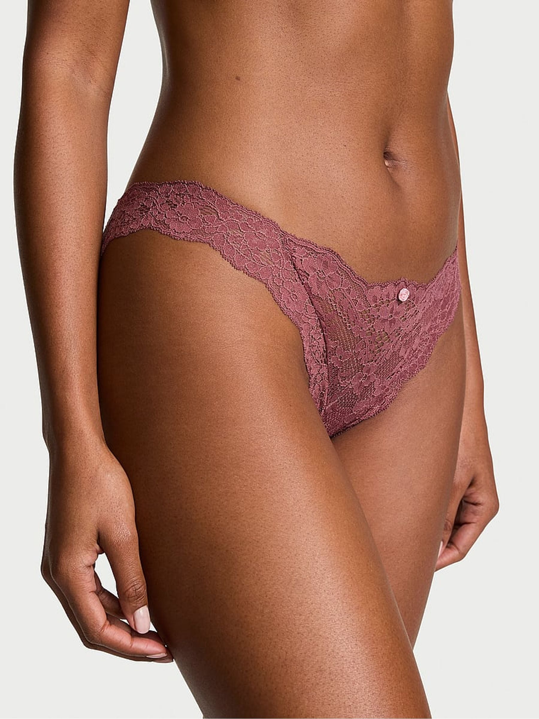 Victoria's Secret Morning Rose Pink Bikini Lace Knickers