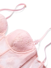 Victoria's Secret Angel Pink Blossom Embroidery Plunge Corset Top - Image 3 of 3
