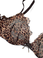 Victoria's Secret Leopard Brown Unlined Demi Sequin Embroidery Bra - Image 4 of 4