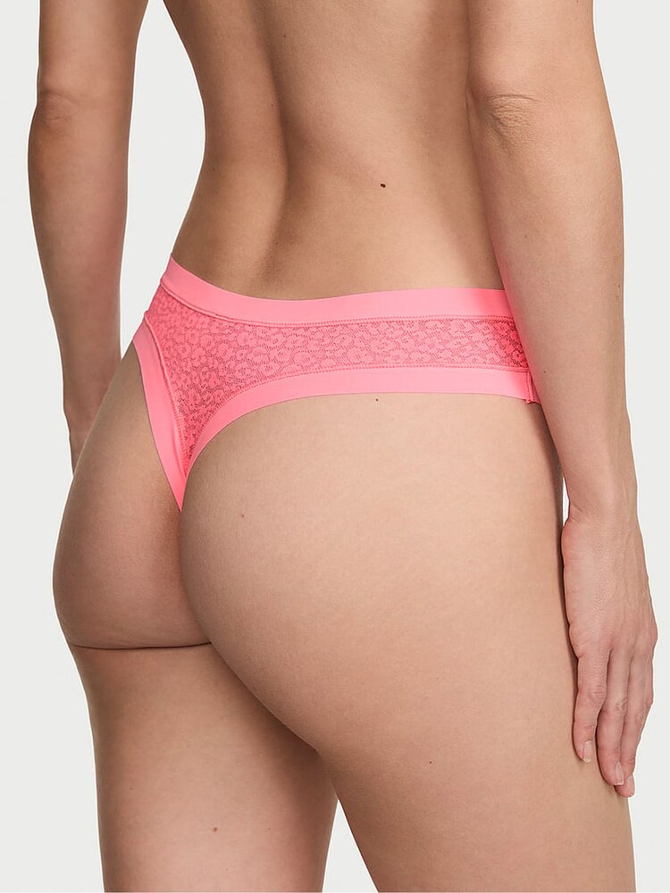 Victoria's Secret Pink Highlighter Thong Leopard Lace Knickers - Image 2 of 2
