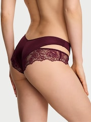 Victoria's Secret Rich Maroon Red Cheeky Lace Trim Cut Out Knickers - Image 2 of 2