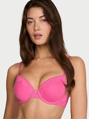 Victoria's Secret Pink Radiance Full Cup Push Up Cotton Lace Trim Bra - Image 1 of 3