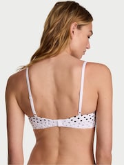 Victoria's Secret White Polka Dot Full Cup Push Up Cotton Lace Trim Bra - Image 2 of 2