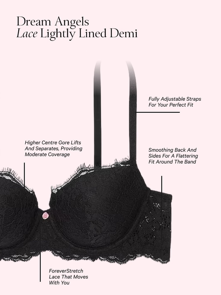 Victoria's Secret Vibrant Fuchsia Pink Lightly Lined Demi Lace Bra - Image 3 of 3 Victoria's Secret Vibrant Fuchsia Pink Lightly Lined Demi Lace Bra - Image 3 of 3