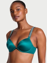Victoria's Secret True Teal Blue Push Up Shine Strap Bra - Image 1 of 2