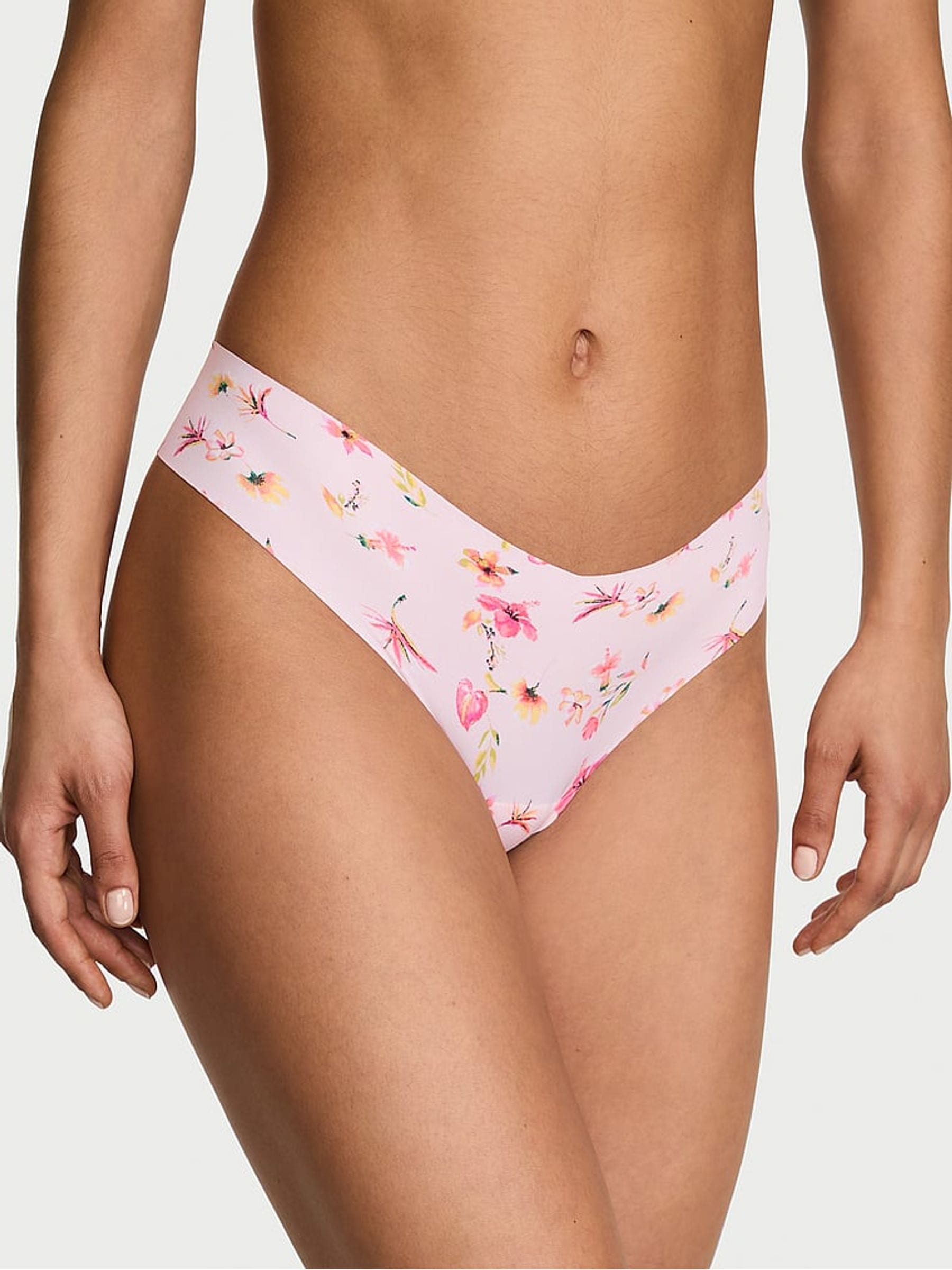 Victoria's Secret Pink Tropical Floral Thong Knickers