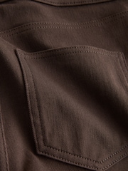 Chocolate Brown Jersey Denim Leggings - Image 2 of 3
