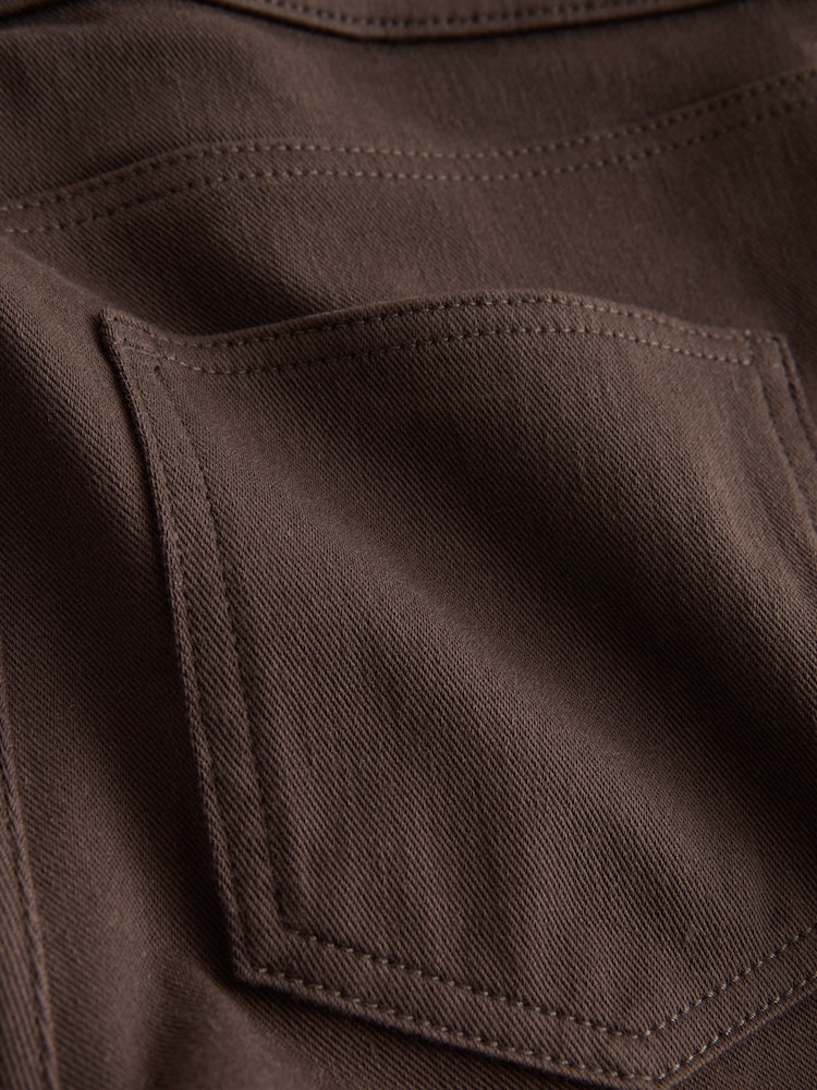 Chocolate Brown Jersey Denim Leggings - Image 2 of 3
