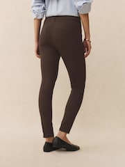 Chocolate Brown Jersey Denim Leggings - Image 4 of 9