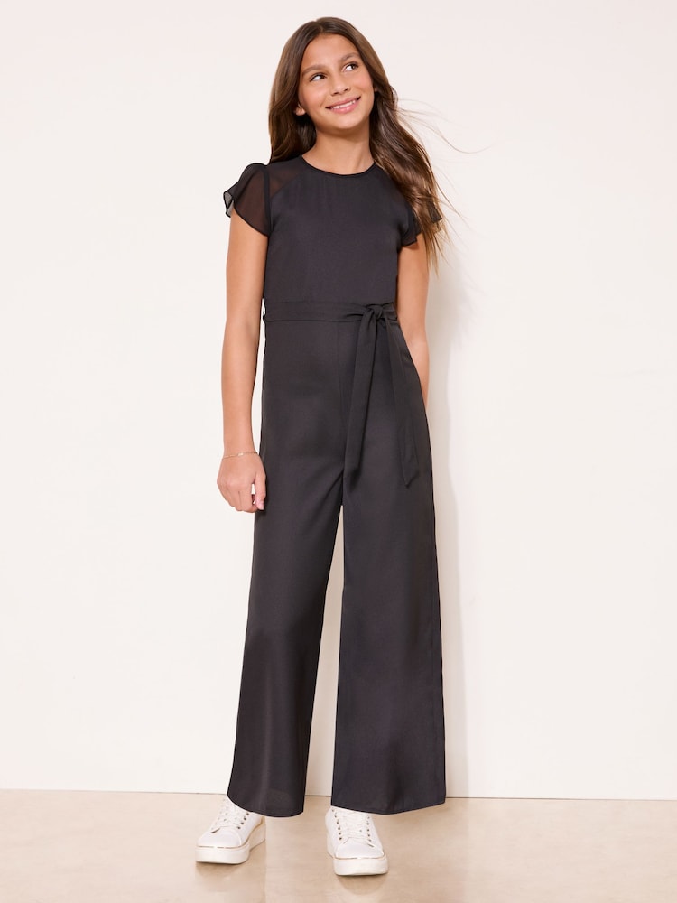 أسود - لباس قطعة واحدة مزوَّدة برباط من الدانتيل من Lipsy (5-16سنوات) - صورة 1 من 4