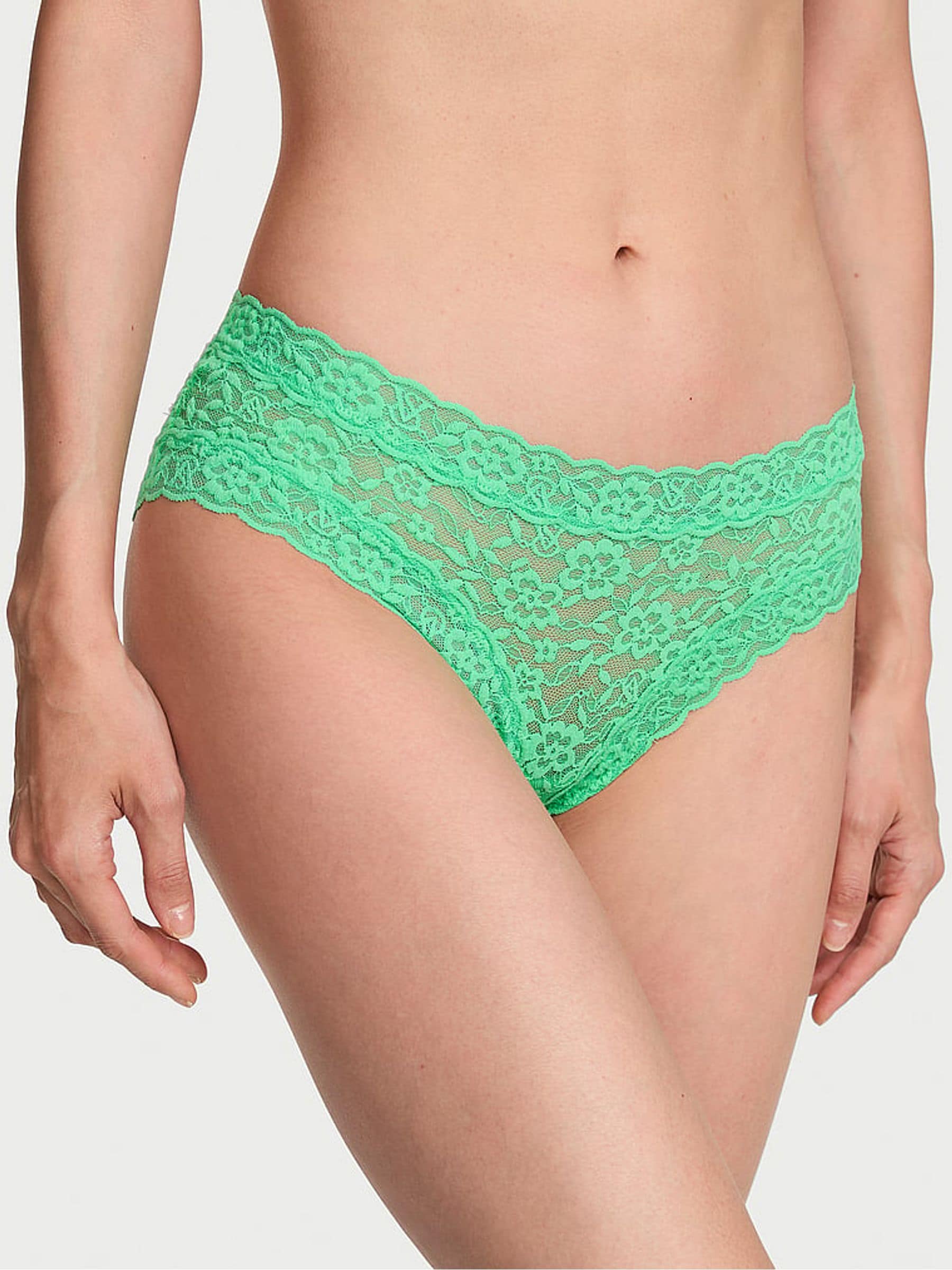 Victoria's Secret Green Grove Cheeky Lace Strappy Back Knickers