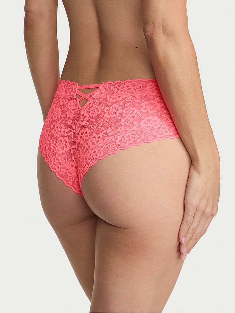 Victoria's Secret Pink Highlighter Cheeky Lace Strappy Back Knickers - Image 2 of 2