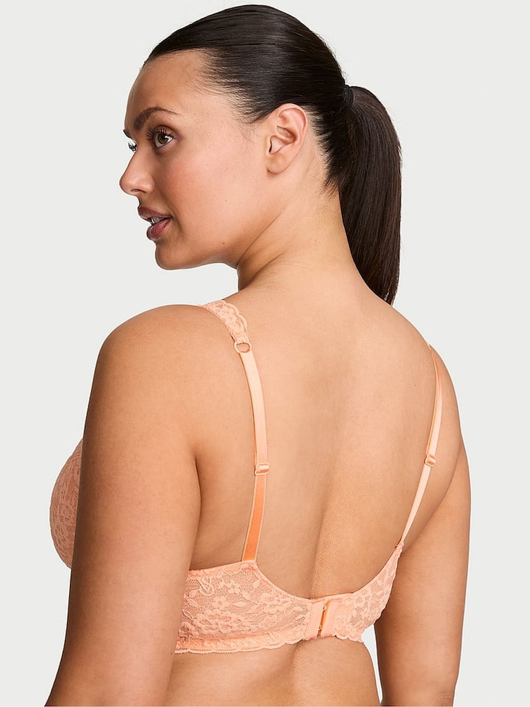 Victoria's Secret Sunlit Apricot Orange Unlined Balcony Lace Bra - Image 2 of 2