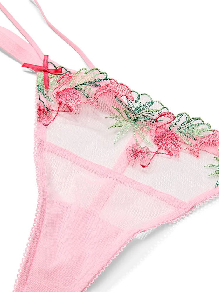 Victoria's Secret Pink Pink G-String Flamingo Embroidery Knickers - Image 4 of 4 Victoria's Secret Pink Pink G-String Flamingo Embroidery Knickers - Image 4 of 4