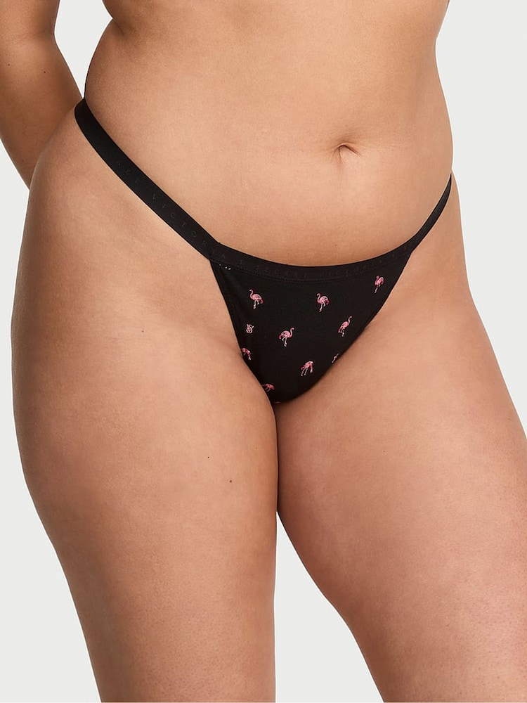 Victoria's Secret Black Flamingos G String Knickers - Image 1 of 2