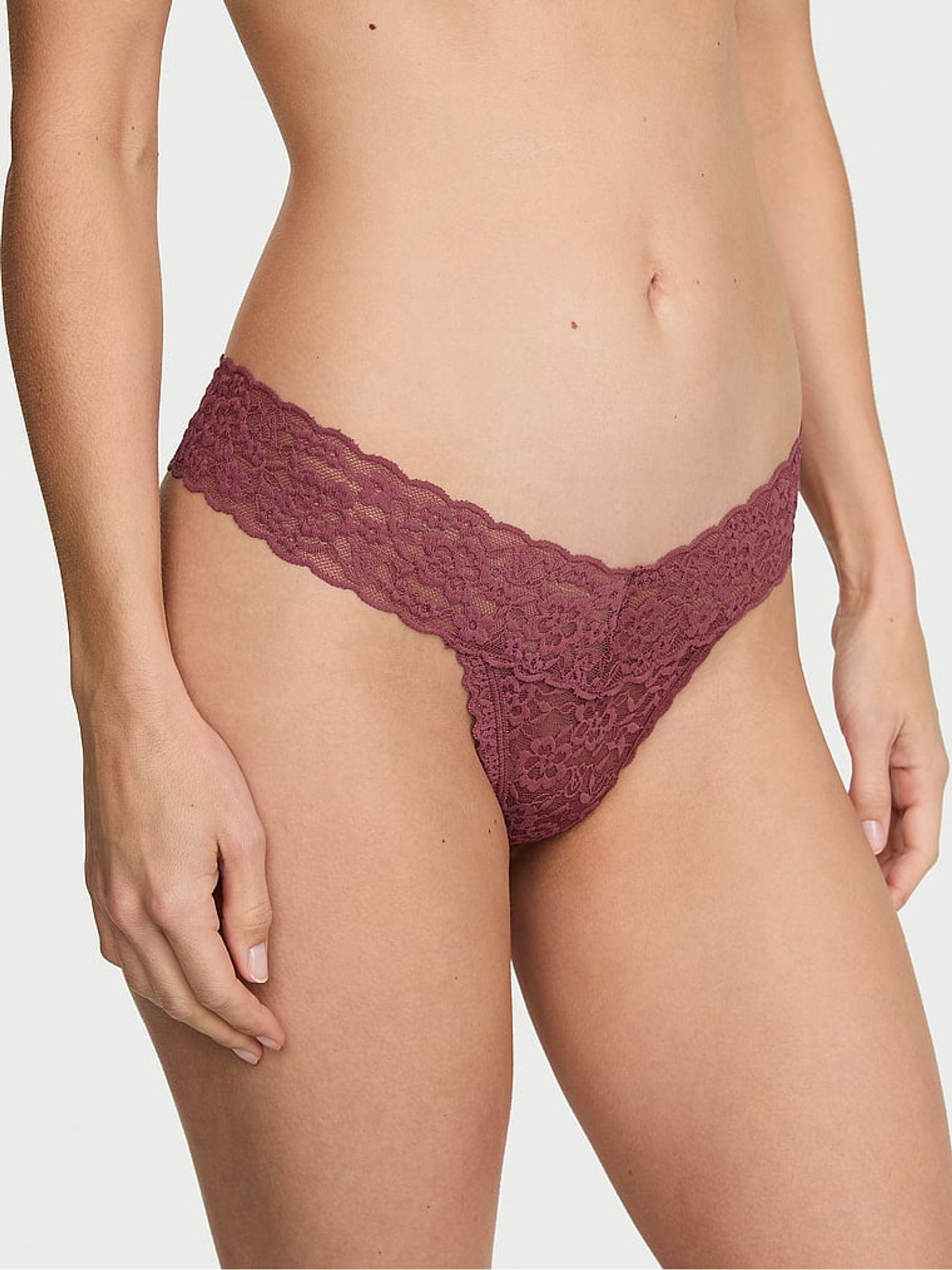 Victoria's Secret Morning Rose Pink Thong Knickers