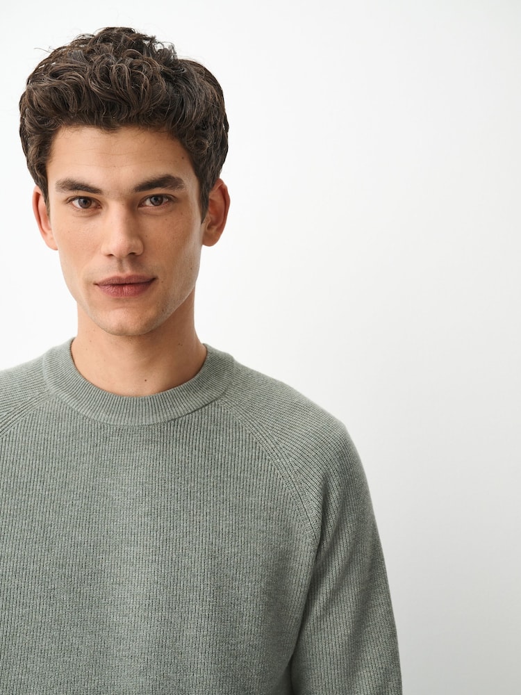 Πράσινο φασκόμηλου - Essential Textured Knitted Jumper - Εικόνα 1 του 6 Πράσινο φασκόμηλου - Essential Textured Knitted Jumper - Εικόνα 1 του 6