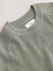 Sage Green Essential Textured Knitted Jumper - Image 8 of 9