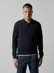 Navy Blue Essential Textured Polo Shirt - Image 2 of 4