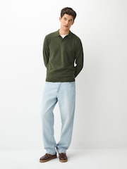 Olive Vihreä - Essential Knitted Polo Shirt - Kuva 2 / 6