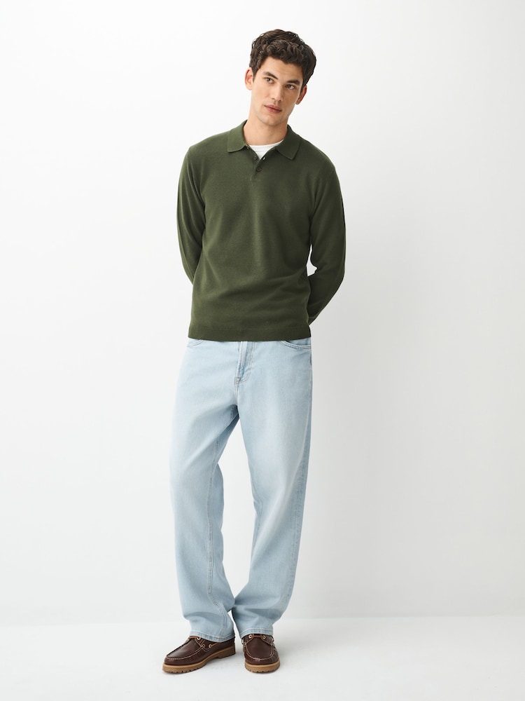 Olive Vihreä - Essential Knitted Polo Shirt - Kuva 2 / 6