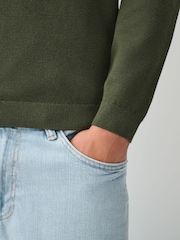 Olive Vihreä - Essential Knitted Polo Shirt - Kuva 6 / 6