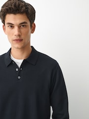 Laivasto Sininen - Essential Knitted Polo Shirt - Kuva 1 / 5
