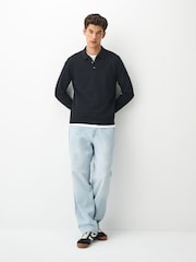 Laivasto Sininen - Essential Knitted Polo Shirt - Kuva 2 / 5