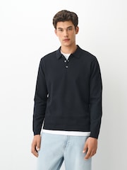 Laivasto Sininen - Essential Knitted Polo Shirt - Kuva 5 / 5
