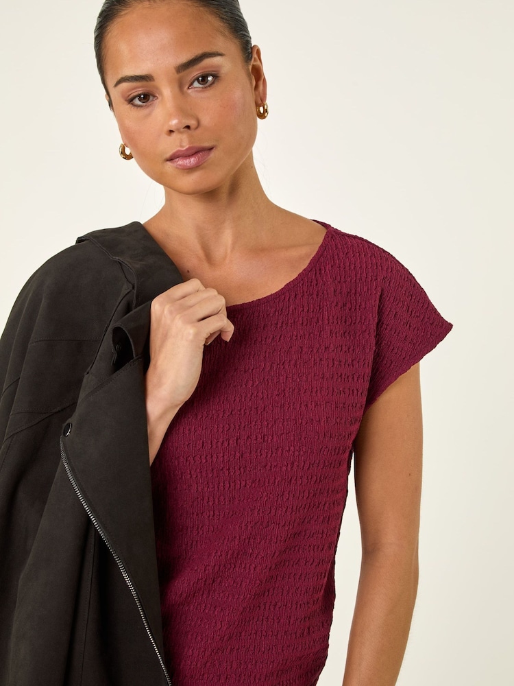 Roman Red Petite Sleeveless Textured Stretch T-Shirt - Image 1 of 5 Roman Red Petite Sleeveless Textured Stretch T-Shirt - Image 1 of 5