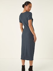 Roman Grey Petite Textured Tie Side Dress - Image 3 of 5