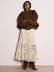 Apricot Suedette Bubble Hem Chaqueta - Imagen 5 de 5