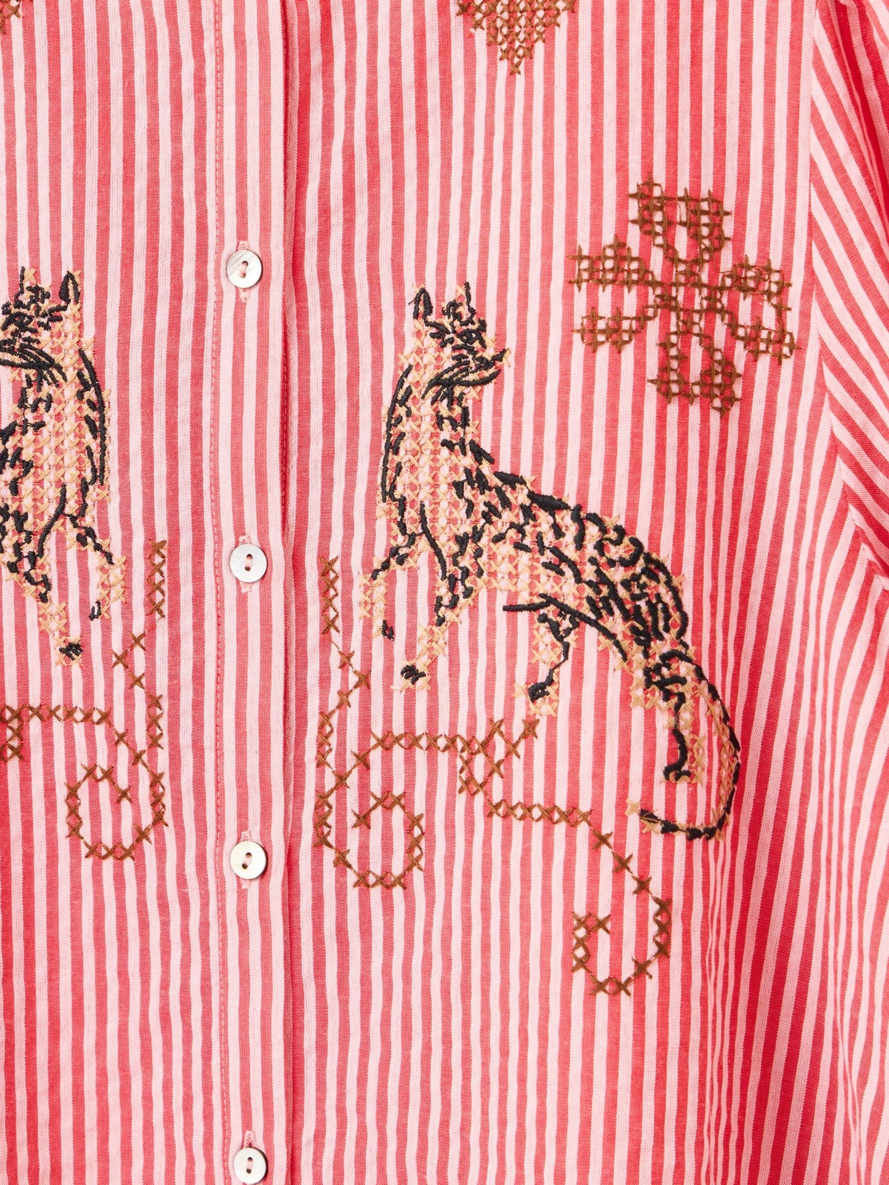 Buy Oliver Bonas Pink Striped Leopard Embroidered Shirt from Next