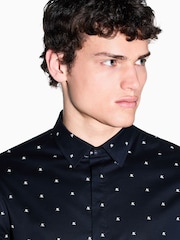 Armani Exchange Black Slim Fit Long Sleeve Shirt - Image 3 of 5