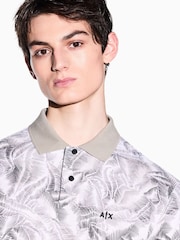 Armani Exchange Cream Slim Fit Polo Shirt - Image 4 of 5