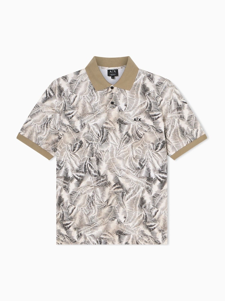 Armani Exchange Cream Slim Fit Polo Shirt - Image 5 of 5 Armani Exchange Cream Slim Fit Polo Shirt - Image 5 of 5