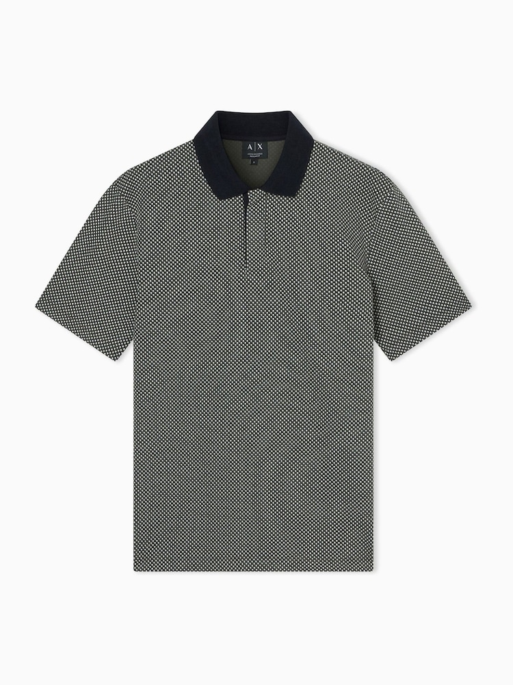 Armani Exchange Green Regular Fit Stretch Pique Cotton Polo Shirt - Image 1 of 1