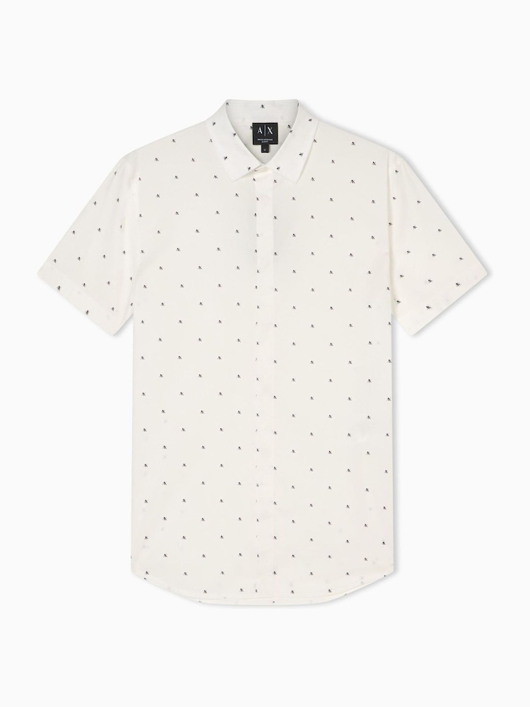 Armani Exchange Slim Fit Printed Short Sleeve Shirt - 圖片 1/1
