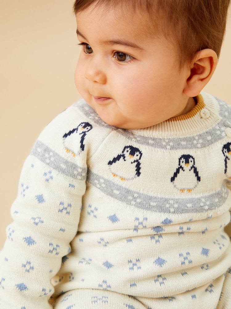 MORI Penguin Fair Isle Knitted Jumpsuit - صورة 1 من 3 MORI Penguin Fair Isle Knitted Jumpsuit - صورة 1 من 3