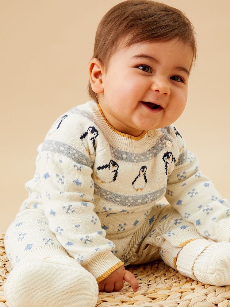 MORI Penguin Fair Isle Knitted Jumpsuit - صورة 2 من 3 MORI Penguin Fair Isle Knitted Jumpsuit - صورة 2 من 3