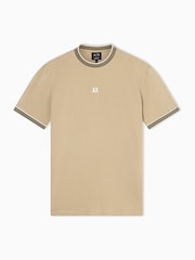 Armani Exchange Natural Regular Fit Tipped T-Shirt - Image 1 of 1