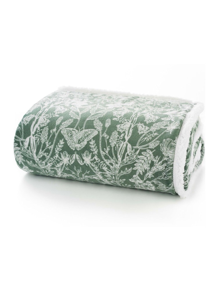 Deyongs Secret Garden Printed Sherpa Reverse Throw - Image 2 of 2 Deyongs Secret Garden Printed Sherpa Reverse Throw - Image 2 of 2