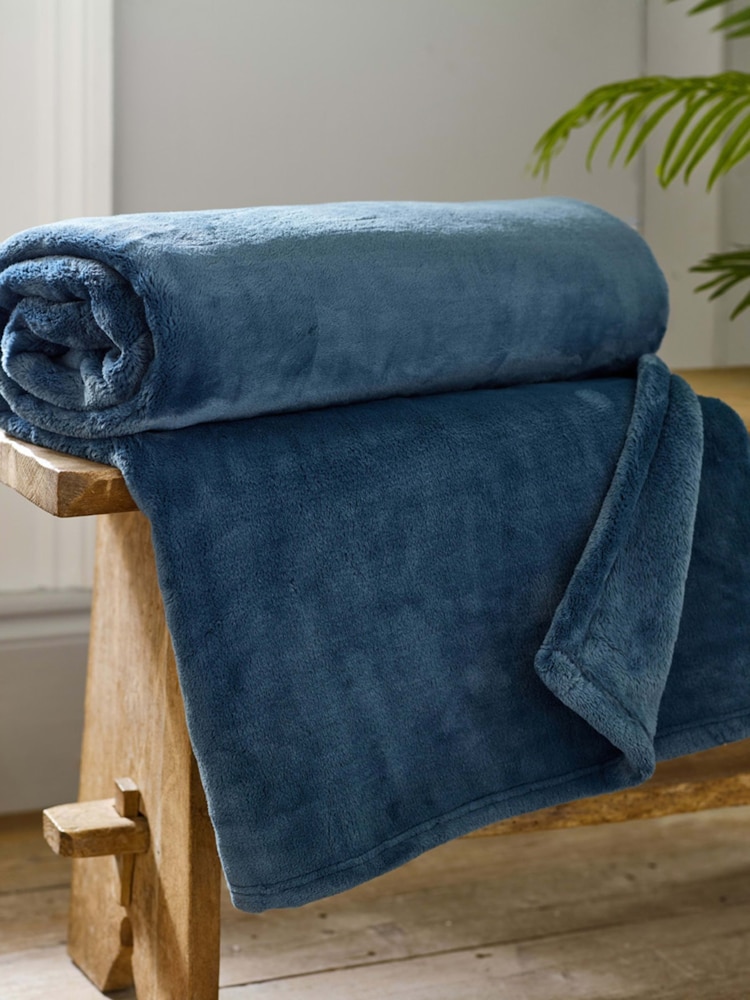 The Lyndon Company Navy Coco Touch Throw - Image 1 of 2 The Lyndon Company Navy Coco Touch Throw - Image 1 of 2