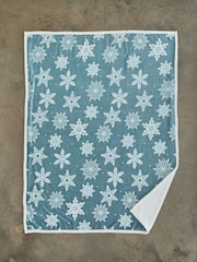 Deyongs Snowflake Printed Flannel Fleece with Sherpa Reverse - Image 1 of 2