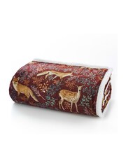 Deyongs Mulberry Fox & Deer Printed Sherpa Reverse Throw - Image 3 of 3