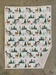 Deyongs Winter Deers Printed Sherpa Reverse Throw - Image 1 of 2