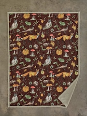Deyongs Autumn Animals Printed Flannel Fleece with Sherpa Reverse - Image 1 of 2