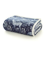 Deyongs Navy Woodland Folk Printed Sherpa Reverse Throw - Image 2 of 2