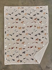 Deyongs Dogs Printed Sherpa Reverse Throw - Image 1 of 2