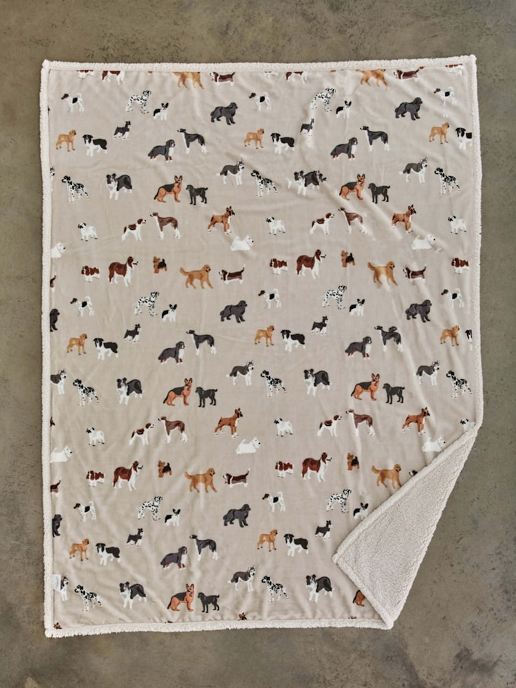 Deyongs Dogs Printed Sherpa Reverse Throw - Image 1 of 2 Deyongs Dogs Printed Sherpa Reverse Throw - Image 1 of 2